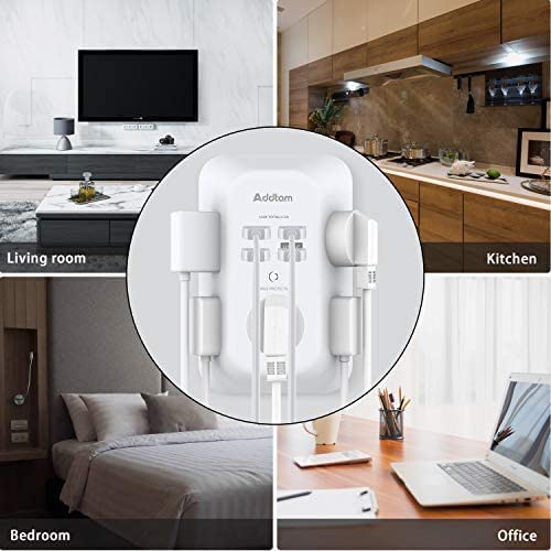 USB Chargeur mural, bande de puissance avec 5 Extendeur de sortie 4 USB Ports de recharge (1 USB C, 4.5A Total général) 3-Sided 1800J Surge Protector Power Bar Multi Plug Outlets Adaptateur mural Espace pour le bureau de voyage à domicile