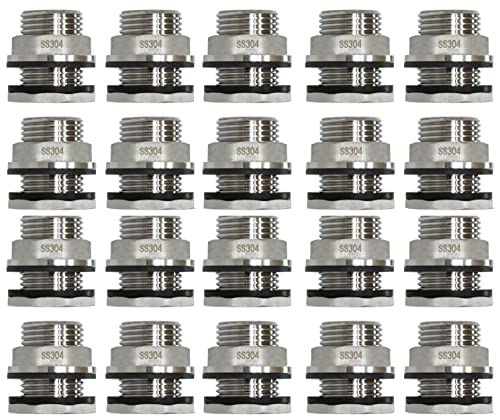 RAINPAL SSBF020 Stainless Steel 304 Bulkhead Tank Fitting - Best Bulkheads