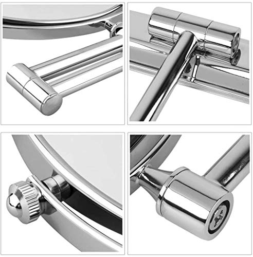 Dproptel 8 Inch Wall Mounted Shaving Mirror Extending Folding Double Side Cosmetic Make up 5xMagnification Bathroom Makeup Mirror