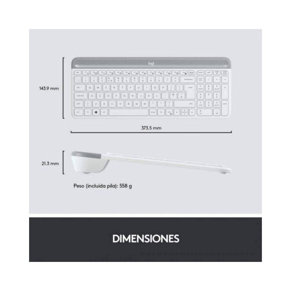 Logitech MK470 Kit mouse e tastiera | Layout Spagnolo QWERTY - Bianco
