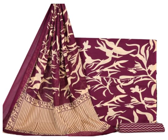 Image of NISHIRE Women's Cotton Printed Unstitched Salwar Suit Dress Material With Dupatta