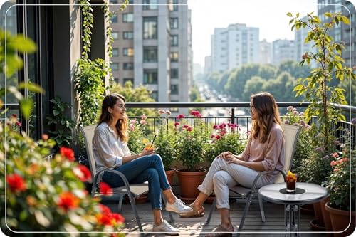 Sofotel Krzesła Ogrodowe Na Taras Ogród Balkon Tekstylne Metalowe Wygodne Stabilne Zestaw 4 Szt Beżowy