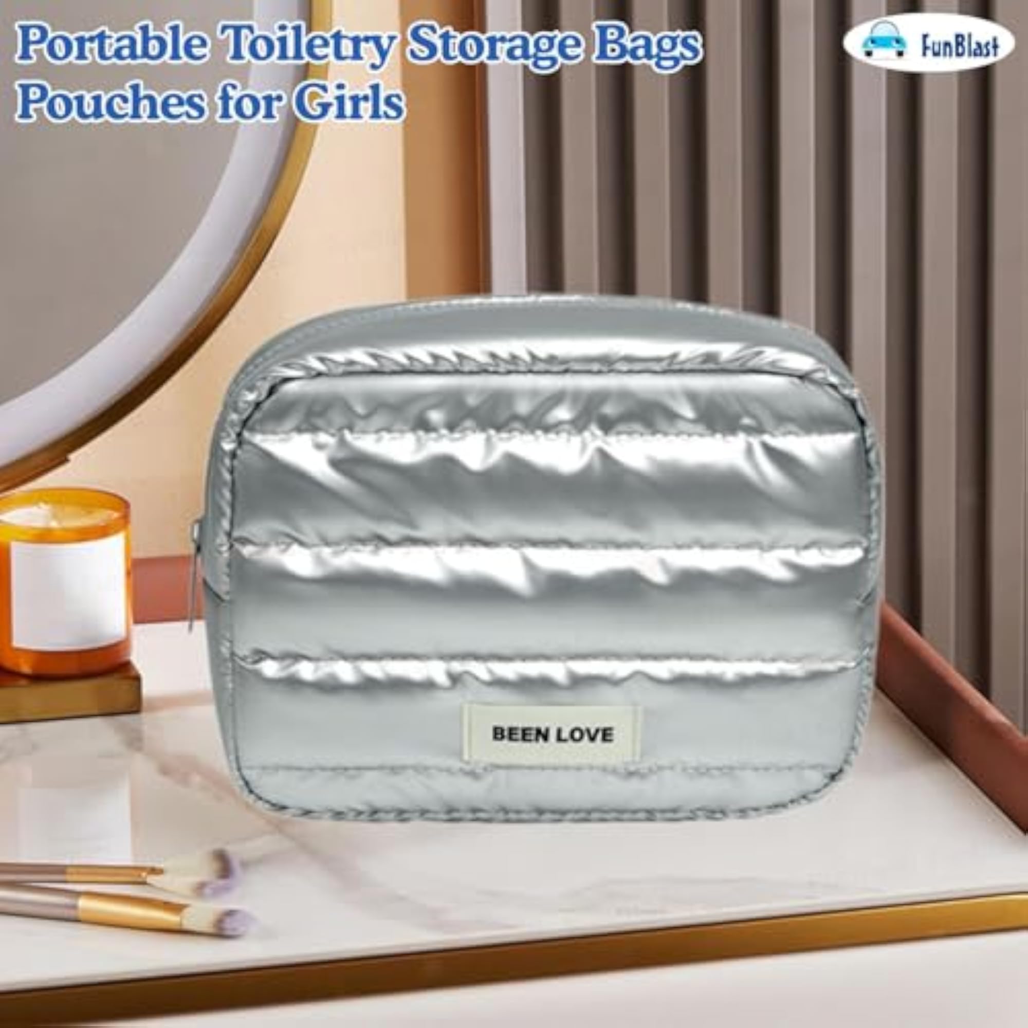 Travel Cosmetic Storage Bag, Multifunctional Puffy Toiletry Bag
