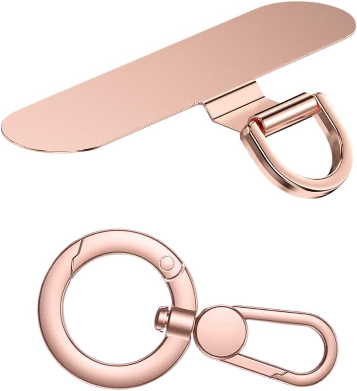Metal Cell Phone Stand Holder with 360° Rotatable Tether Tab Lanyard Pad for Desk Phones iPhone Spring Ring Cases Replacement