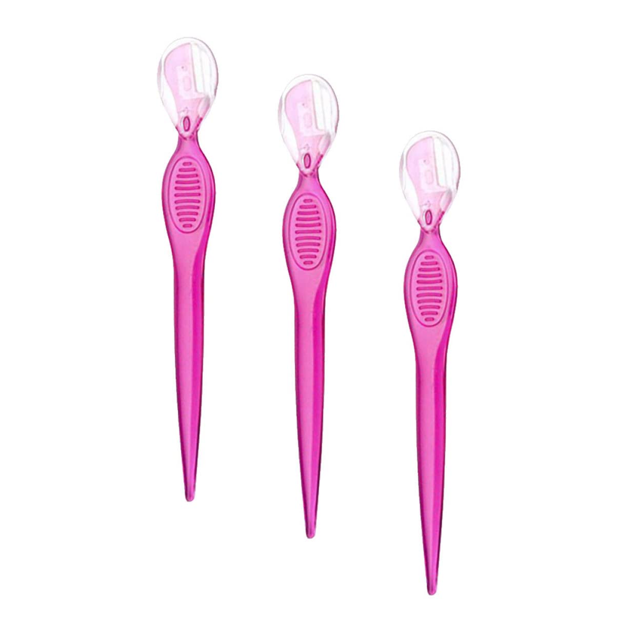 minkissy 9pcs Stainless Steel Eyebrow Portable Eyebrow Trimmers for Women Non- Grip Beauty Tools for Precise Shaping Travel-friendly Makeup Accessories Transparent Red