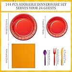 Karenhi 144 Pieces Rainbow Party Supplies Includes 7 Inch 9 Inch Paper Dinner Plates Colorful Cocktail Napkin Plastic Spoons Forks Knives Serve for 24 Guests Birthday Wedding Decoration Party Supplies - Image 2