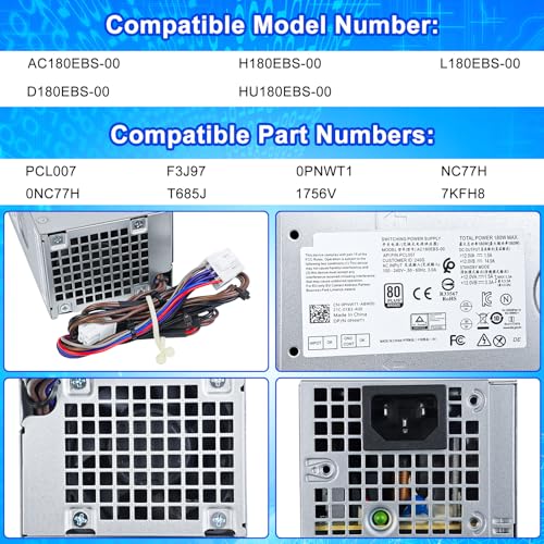 Fuente de alimentación AC180EBS-00 180W compatible Dell miniatura 3