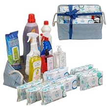 Luxury Cleaning, Supplies Kit, All In One Household Cleaning Essentials Set with Surface-Floor-Hand Cleaners, Laundry Detergent, Dish Soap, Nice Gift for New Homeowners