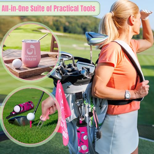 Sieral 15 Pcs Golf Gifts for Women Accessories for Golfer Lovers Golf Essentials Kit Towel, Fleece Bathrobe, 12oz Tumbler, Divot Tool and More Birthday Gift for Mom, Girlfriend, Sister, Grandma by Sieral - Used condition - Image 4