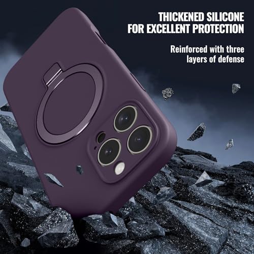 Vanxiliiy for iPhone 16 Pro Max Case Liquid Silicone with Stand, Purple by Vanxiliiy - Used condition - Image 2