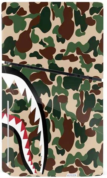 Skinit Decal Gaming Skin Compatible with PS5 Slim Disk Console - Shark Teeth Street Camo Design