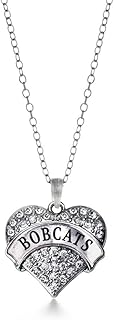 Silver Pave Heart Charm 18 Inch Necklace with Cubic Zirconia Jewelry