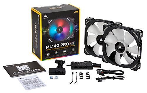 Corsair Ml140 Pro 140Mm Premium Magnetic Levitation Rgb Led Pwm Fan With Lighting Node Twin Pack (Co-9050078-Ww) #TOP5