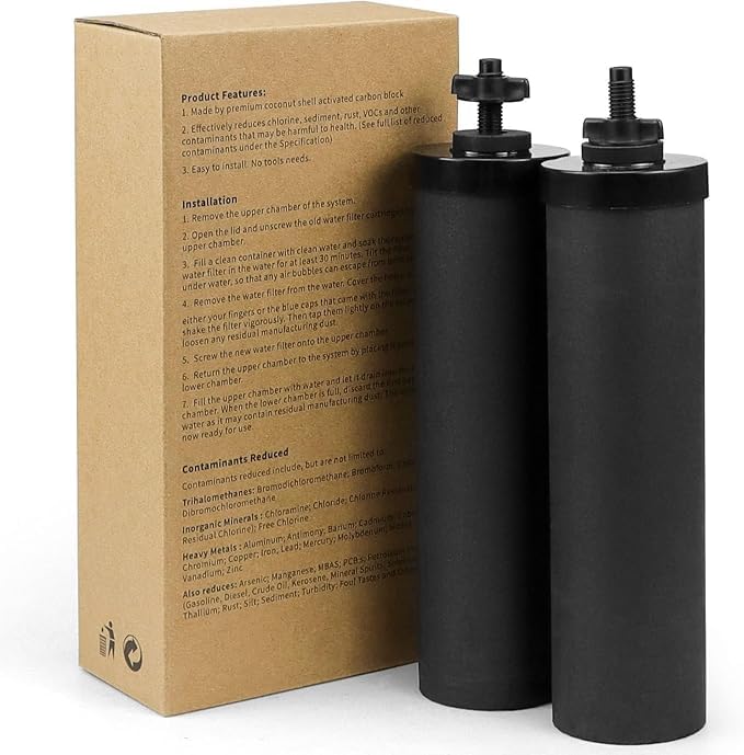 Activated Carbon Water Filters Compatible with Berkey&reg; Gravity Water Filtration System Replace...