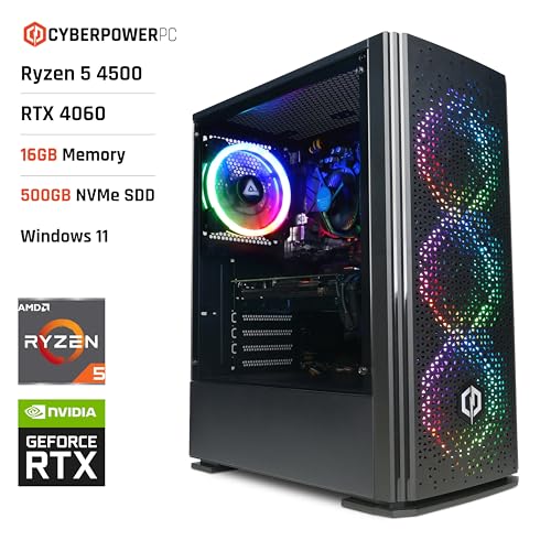 CYBERPOWERPC Wyvern Gaming PC – AMD Ryzen 5 4500, Nvidia RTX 4060 8GB ...