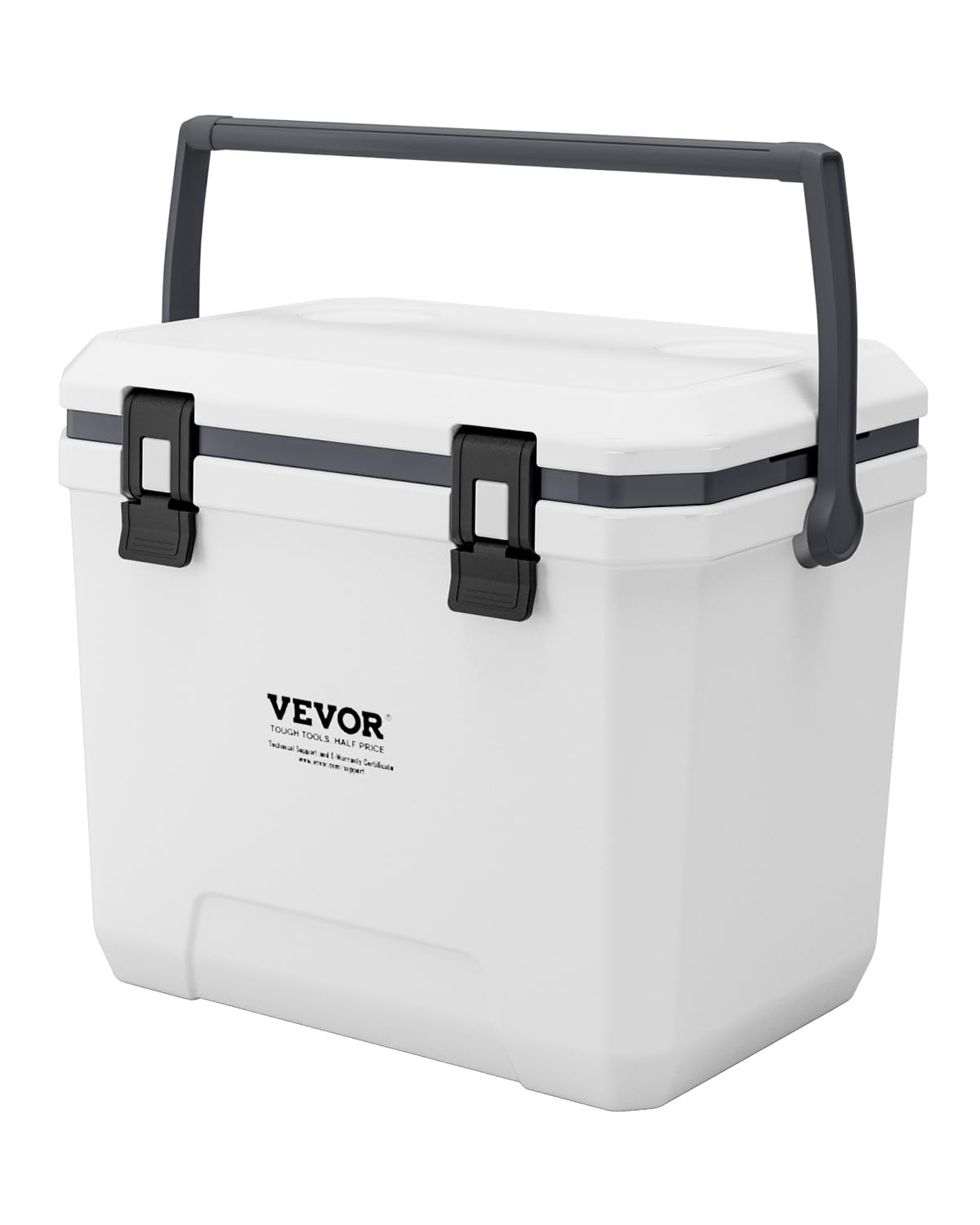 VEVOR Portable Cooler, 38 QT Hard Cooler with Ice Retention, Heavy-Duty Handles and Cup Holder, Lightweight Rigid Material Insulated Portable Cooler, Suitable for Family Picnics and Long Trips