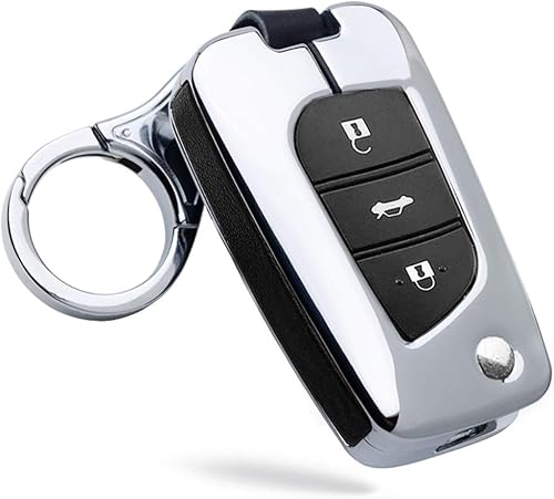 Miniatura 6 de ontto Funda para llavero para Toyota Levin Camry Highlander con tapa para control remoto, Negro-b