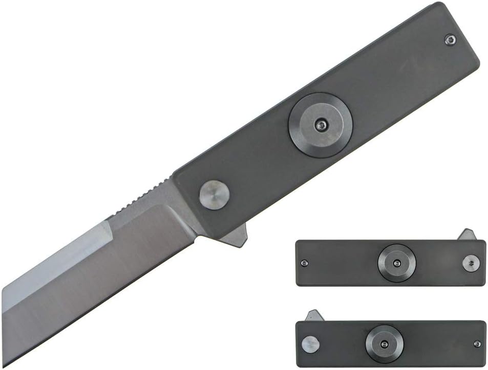 7" Titanium Handle EDC Tactical Pocket Knife w/Spin Feature