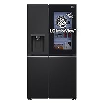 LG GSGV81EPLL Frigorifero Americano Side By Side InstaView, 635L, Frigorifero Total No Frost, Wi-Fi, Door & Linear Cooling, Dispenser Acqua e Ghiaccio Senza Allaccio, Fresh Balancer, Nero Opaco