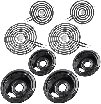 GE Drip Pans and Stove Burner Element Set، Perfectly Fit WB30M1 & WB30M2 -Replacement for GE Hotpoint Stove Top