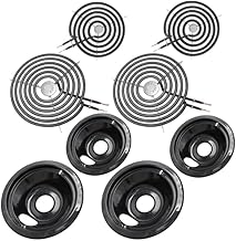 GE Drip Pans and Stove Burner Element Unit Set, Perfectly Fit WB30M1 & WB30M2 -Replacement for GE Hotpoint Stove Top