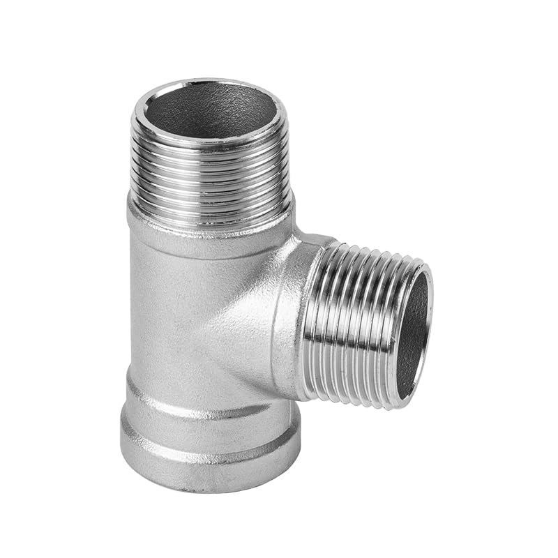 T de acero inoxidable de 3 vías de 1-1/4 pulgadas DN32 con roscas macho y hembra Waiwainei