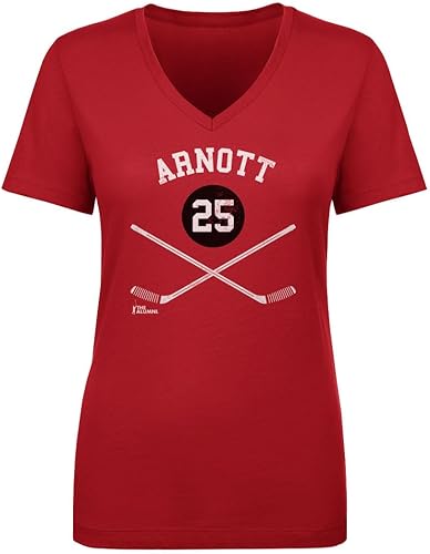 Miniatura 2 de Jason Arnott Women's V-Neck T-Shirt - Jason Arnott New Jersey 25 Sticks