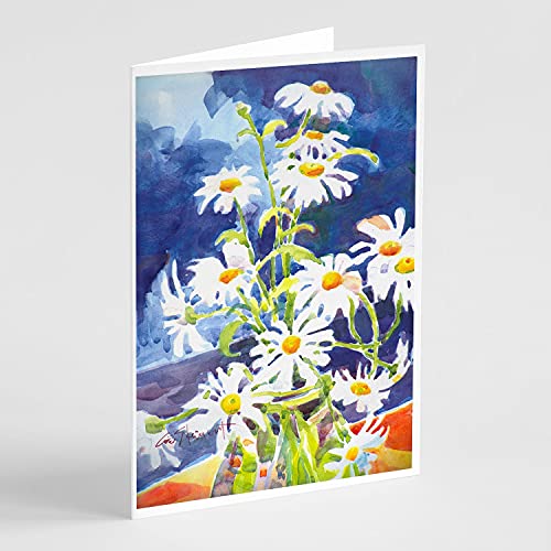 Caroline's Treasures 6003GCA7P Flowers - Daisy Greeting Cards and Envelopes Pack of 8 Blank Cards with Envelopes Whimsical A7 Size 5x7 Blank Note Cards