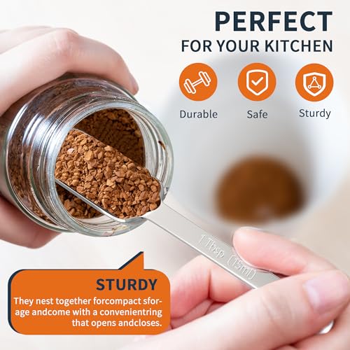 Minteem FS-6PCS Stainless Steel Measuring Spoons Set Of 6 thumb #2