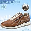 ARRIGO BELLO Mens Shoes Casual Trainers Walking Fashion Sneakers with Zipper Breathable Lightweight Size 7-11UK(Brown,9) #3
