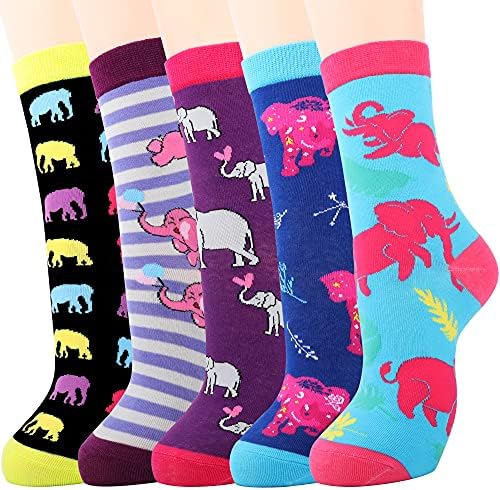 Jeasona Womens Animal Socks Calf-Length Cute Cotton Comfortable for All Seasons Christmas Gifts for Women