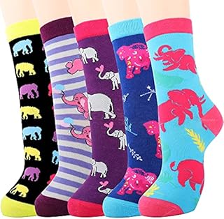 Jeasona Womens Animal Socks Calf-Length Cute Cotton Comfortable for All Seasons Christmas Gifts for Women