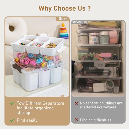 Image of Citylife 17QT 4-Pack Storage bins with Lid 6 Marker inserts Buildable Lid