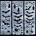 Ivenf Halloween Decorations Window Clings Decor, Large Scary Silhouette Bats Spider Kids School Home Office Accessories Party Supplies Gifts, 6 Sheet 59pcs