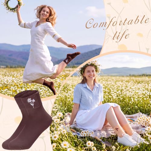 Image of Eurzom 10 Pairs Socks Womens Crew Elastic Ankle Length Cotton Socks Aesthetic Cute Lightweight Low Cut Gifts for Women