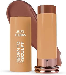 Just Herbs Super Hydrating Born To Sculpt Long Stay Bronzer Stick with Shea Butter | Richly Pigmented | Defines and Uplift Appearance | Matte Finish | All Skin Types for Women 14g (Cappucino)-picture-39