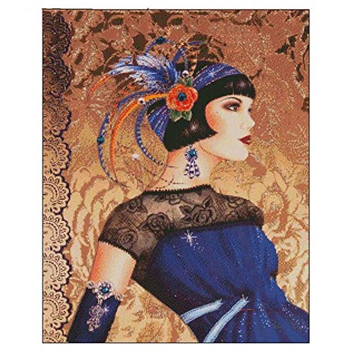 Hescn Diamond Painting Mosaïque Full Drill Cristal Arts Craft 5D DIY for Home Wall Decor Diamant Broderie Kits Complets Point De Croix Femme,25X20Cm,Diamant Rond Cover