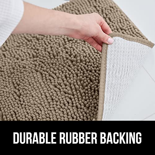 Gorilla Grip Area Rug Set, Soft Chenille 2 Piece Sets, Toilet Base Mat & 30X20 Mat, Absorbent Washable Mats, Microfiber Dries Quickly, Rugs For Home, Kitchen, Bath Tub, Bathroom, Beige #TOP2