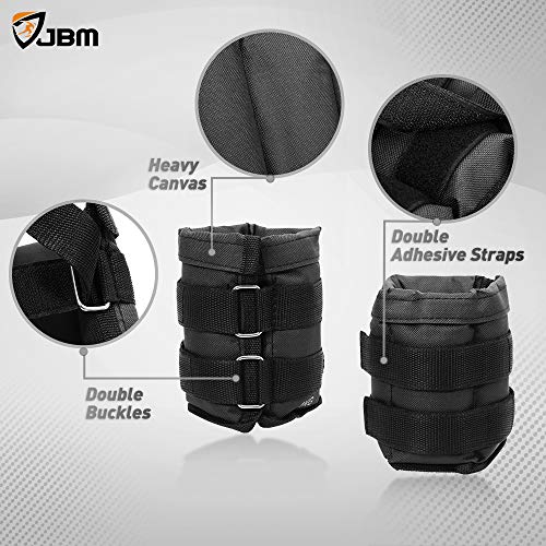Jbm Adjustable Ankle Weights Wrist Leg Weights Sand Filling 2.2Lb 4.4Lb 6.6Lb 8.8Lb 11Lb 13.2Lb 17.6Lb 22Lb (A Pair) Double Adhesive Straps #TOP2