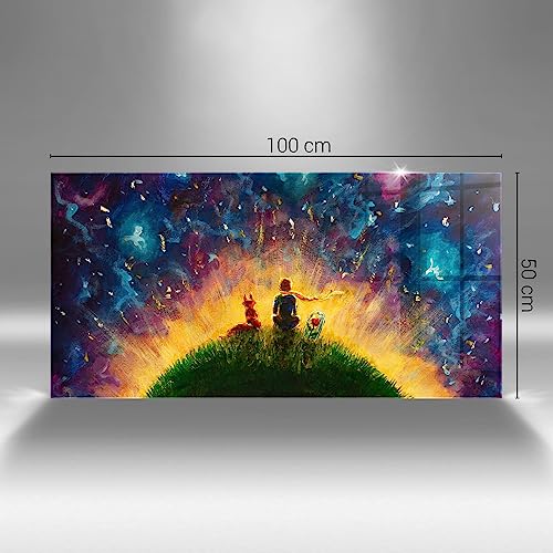 Image verre coloré Petit Prince pour salon moderne Wallfluent 100x50cm