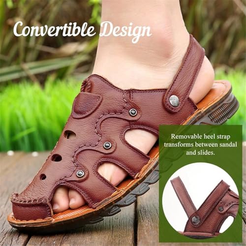 Mens Casual Leather Sandals Outdoor Fisherman Sandals Closed Toe Summer Shoes4
