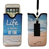Tainada Men Women Neoprene Shockproof Phone Sleeve Pouch Carrying Case with Neck Lanyard, Belt Loop