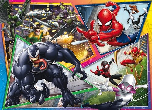 Lisciani - MARVEL SPIDERMAN - Maxi-Bodenpuzzle, doppelseitig - 150 Teile - Für Kinder ab 6 Jahren - 70x50cm - Mit Avengers-Superhelden zum Ausmalen - Fördert Reflexion und Geschicklichkeit