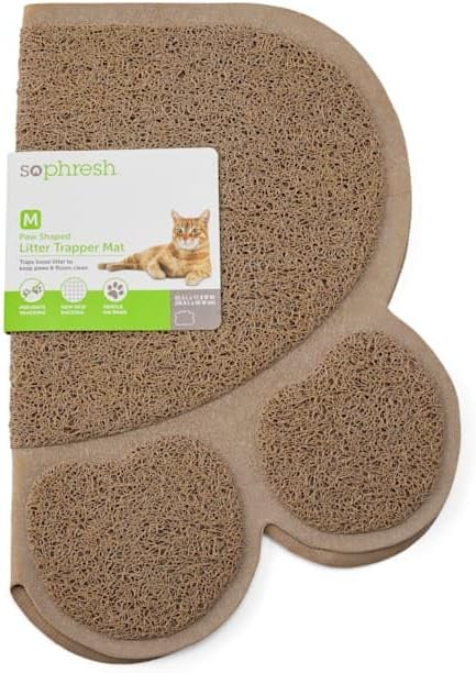 So Phresh by Petco Paw Shape Cat Litter Trapper Mat 23.5" L X 18" W Tan