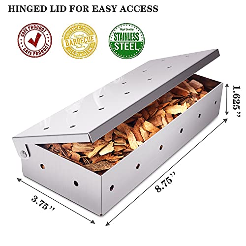 Ldxzpx Smoker Box For Grill Bbq Wood Chips,Stainless Steel Smoking Box-Grilling Accessory For Gas Or Charcoal Grills (Silver) #TOP1