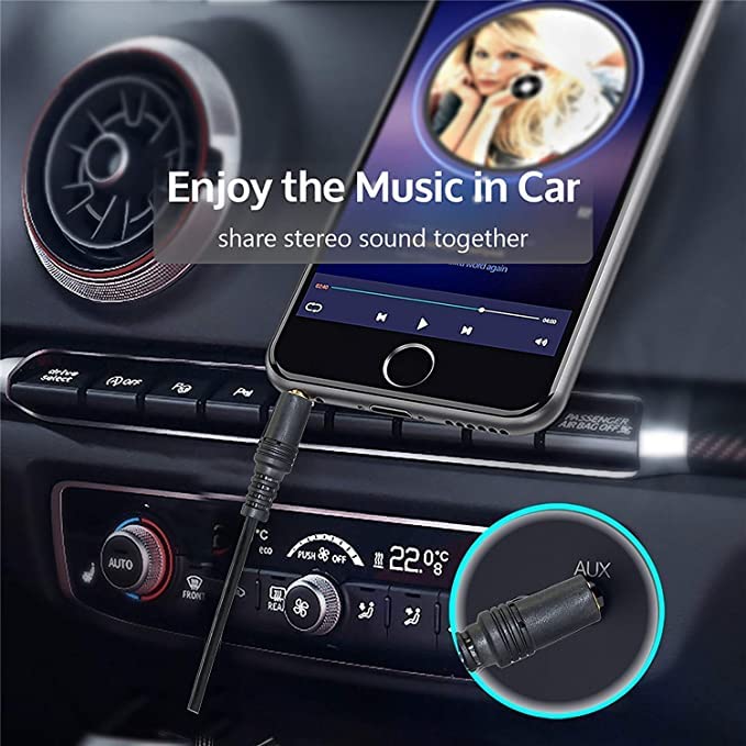 Image of Aux Cable, 3.5mm Male to Male Stereo Aux Cord Compatible with Headphone, MobilePhone, Car Stereo, Home Theatre & More,Black,1pc Pack. (1.5 METER)