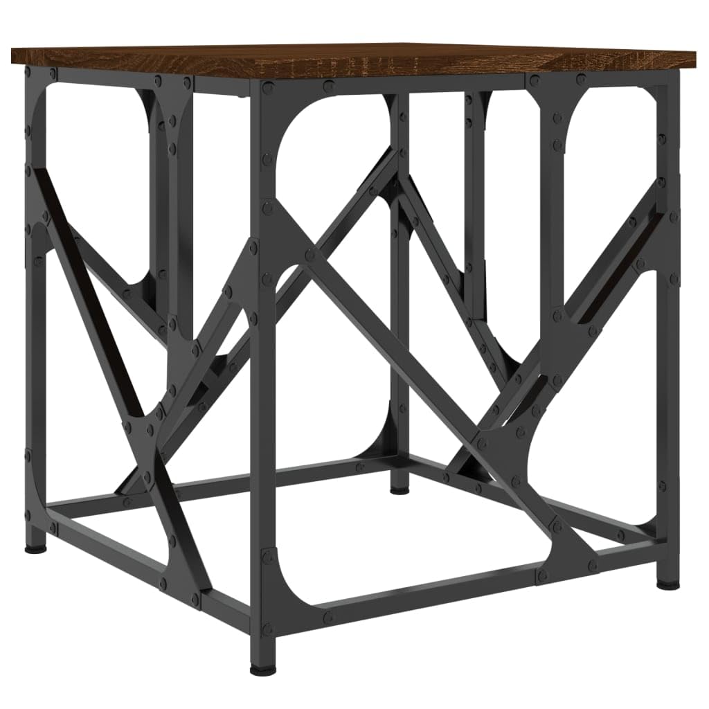 Homgoday Tavolino da caffè in rovere marrone, 45 x 45 x 47,5 cm, in legno ingegnerizzato, tavolino da tè per soggiorno, sala d'accoglienza degli ospiti, camera da letto e ufficio