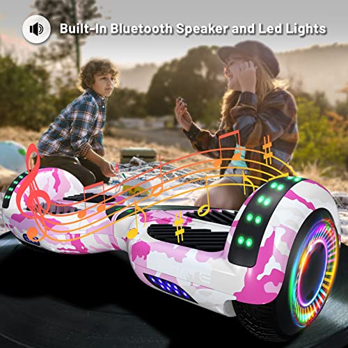 Image of SIMATE Hoverboard, Bluetooth All Terrain Hover Boards with LED Lights and APP Control, Gifts for Kids Adults Girls Boys, for All Ages