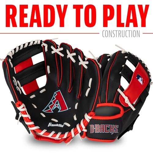 Franklin Sports MLB Youth Teeball Glove and Ball Set - Kids Baseball and Teeball - Perfect First Kids Glove - 9.5"