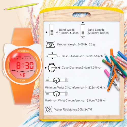 Image of Kids Digital Analog Watches for Girls Boys, 7 Color Lights Waterproof Cute Wristwatches for Kids with Alarm Stopwatch, Great Present for Girls Boys Ages 5-13